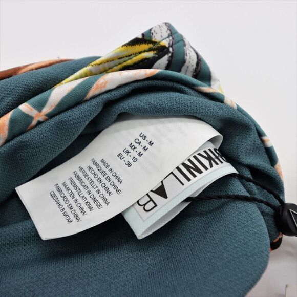 NEW Bikini Lab Tropical bandeau bikini‎ top, Teal, Medium - Picture 10 of 11